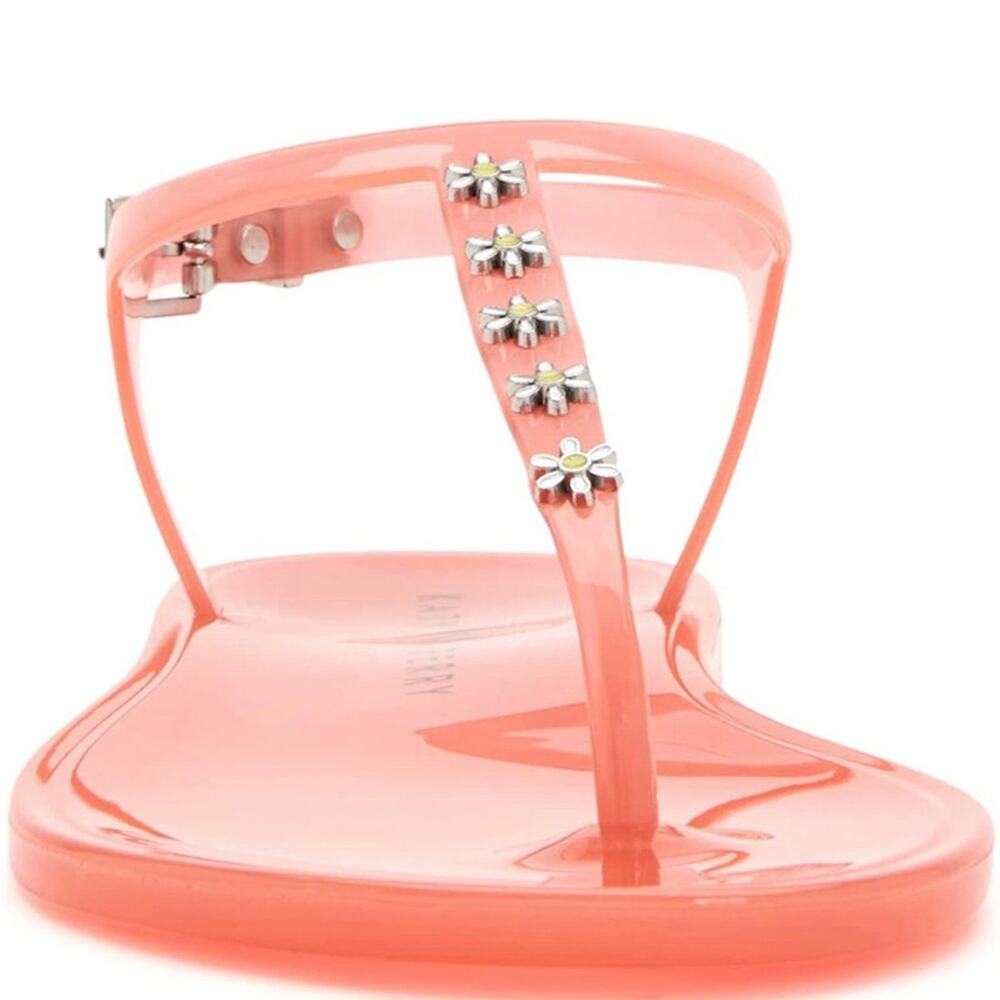 Katy Perry Geli T-strap Flat Sandals in Daisy Pink Oasis size 8 NWOB - Picture 2 of 6